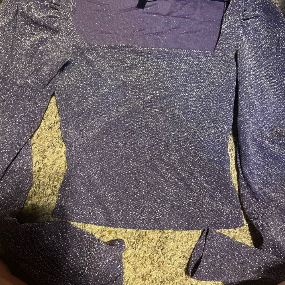 Elegant Purple Long Sleeve Top